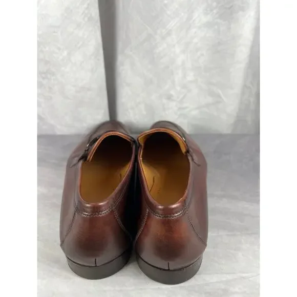 Men's Magnanni Brown Leather Loafers Size 11.5 - Picture 4 of 10